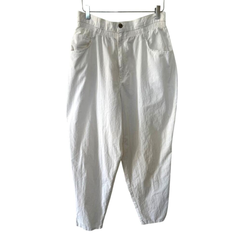 Vintage Venezia Women's Mom Jeans White High Rise Stretch Denim Tapered Leg